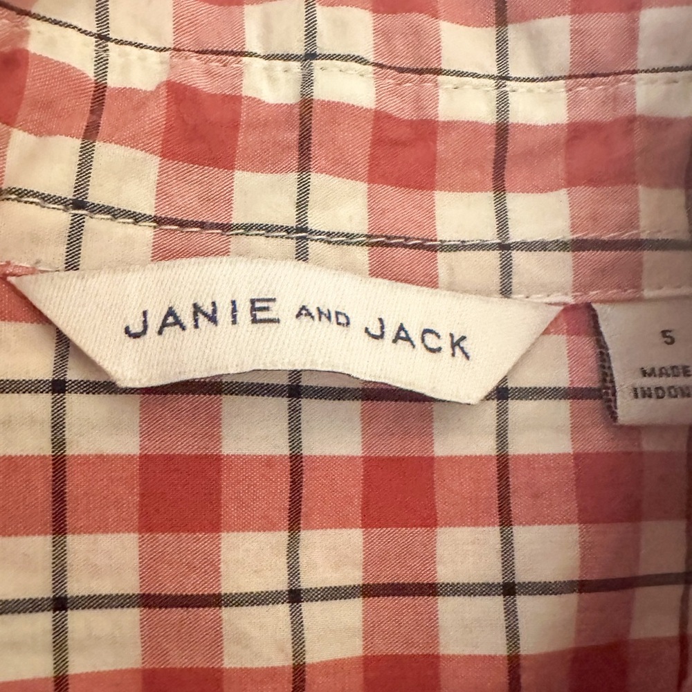 Janie and Jack Pink Checkered Shirt